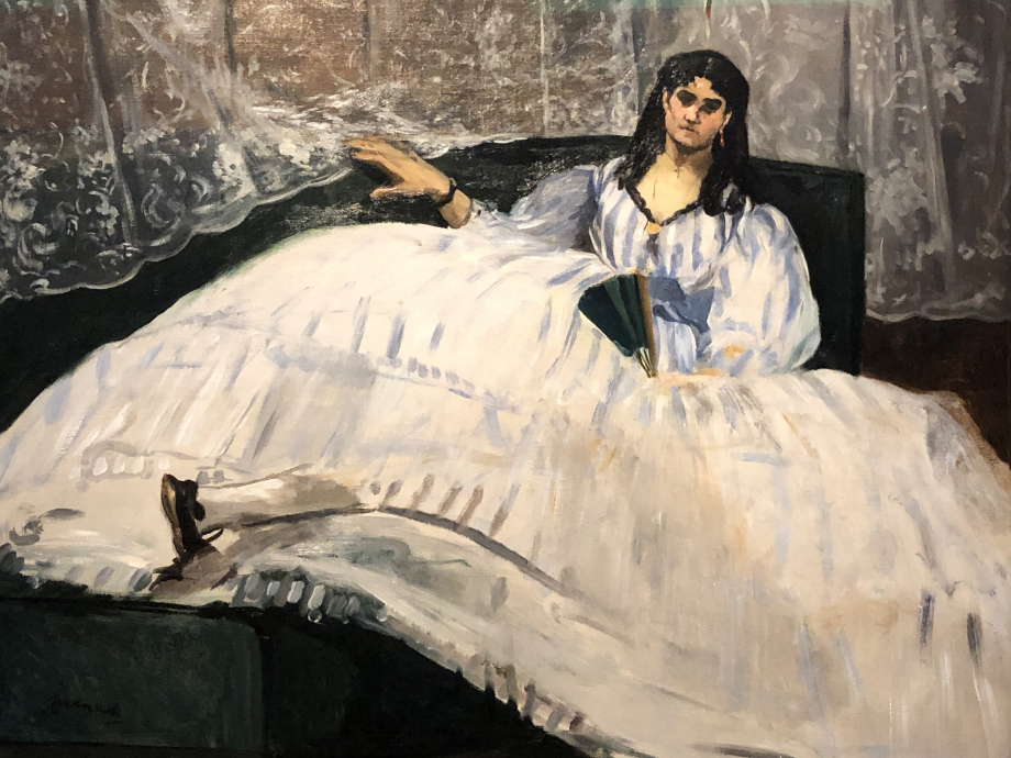 Edouard Manet
Jeanne Duval
dit aussi femme à l'éventail
inscrit dans l'inventaire après décès de l'artiste sous le titre Maîtresse de Baudelaire couchée
1862
Museum of Fine Arts, Budapest