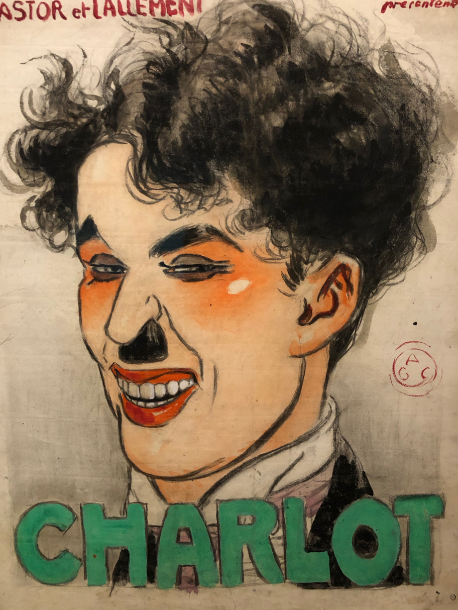 Maquette d'affiche vers 1917
C'est à la société de distribution française Himalaya Films que Chaplin doit son surnom de 