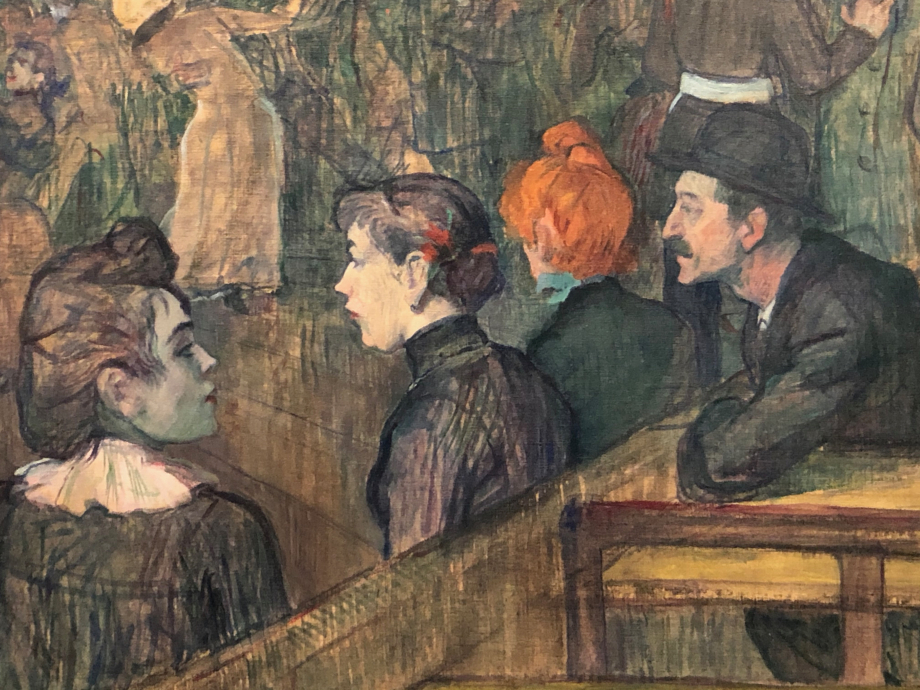 détail du tableau

Renoir fit aussi un tableau du Bal du Moulin de la Galette, l'ambiance est bien différente