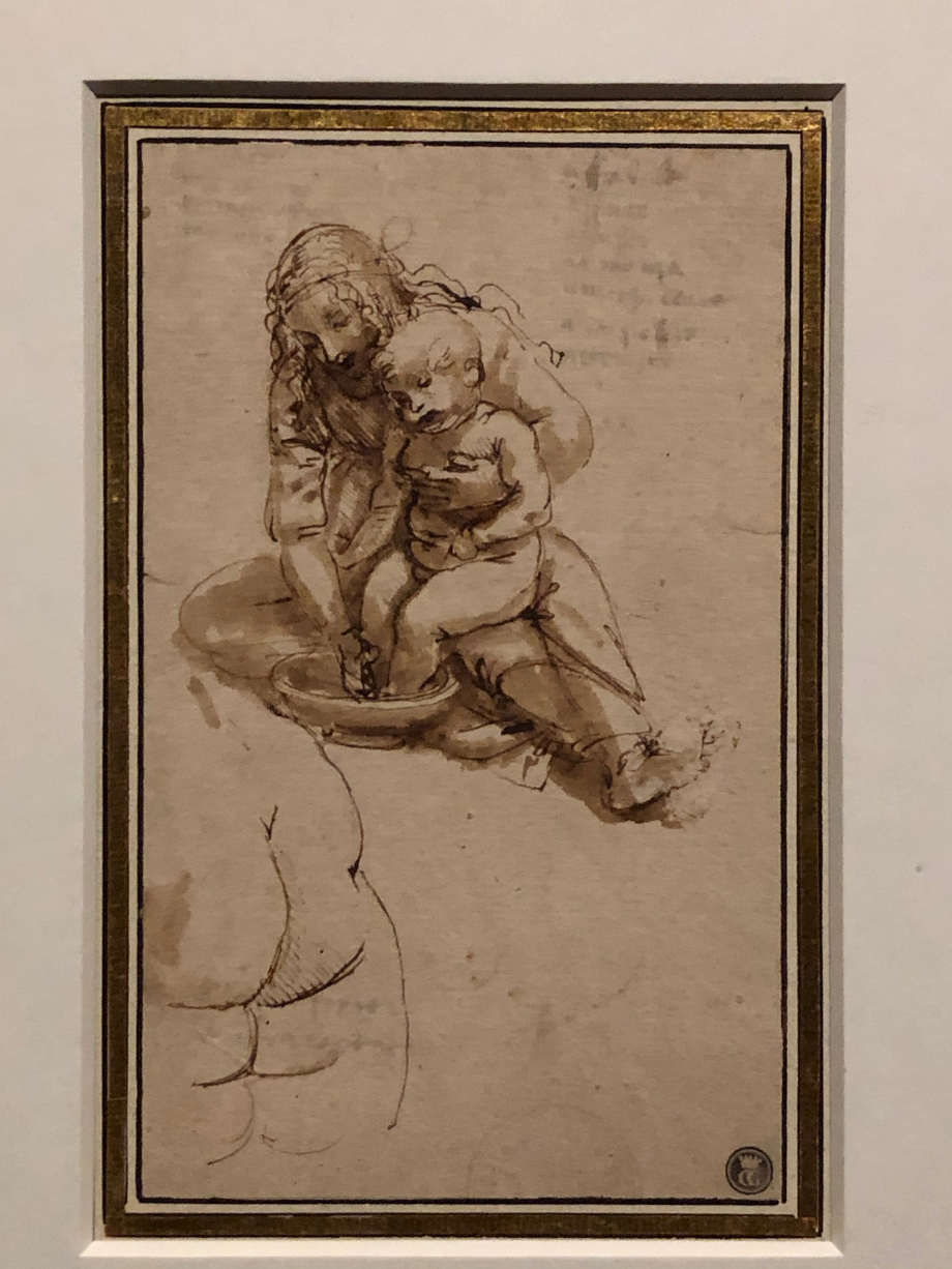 Léonard de Vinci
Etude pour une Vierge à l'Enfant lavant les pieds de Jésus, et fesses d'un enfant
vers 1478 1480
Porto, Faculdade de Bellas Artes