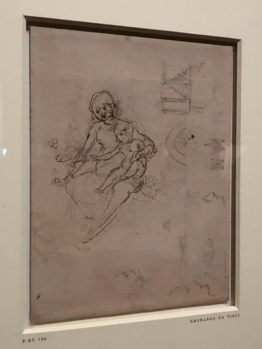 Léonard de Vinci
Etudes pour une Vierge à l'Enfant
Profils et dessins géométriques
vers 1478 1480
Londres, The British Museum