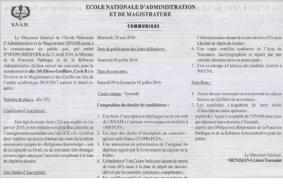 Concours ENAM Cycle B Greffiers Division Magistrature et Greffe.jpg