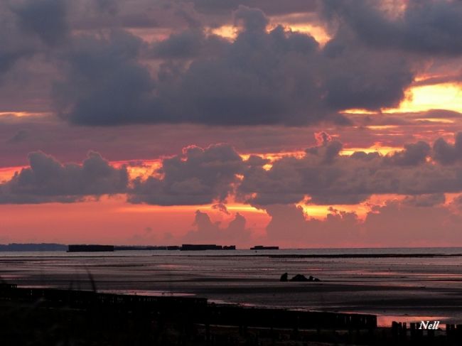 Coucher de soleil sur 'Arromanches les Bains.14. Ver sur Mer le 05/09/2015