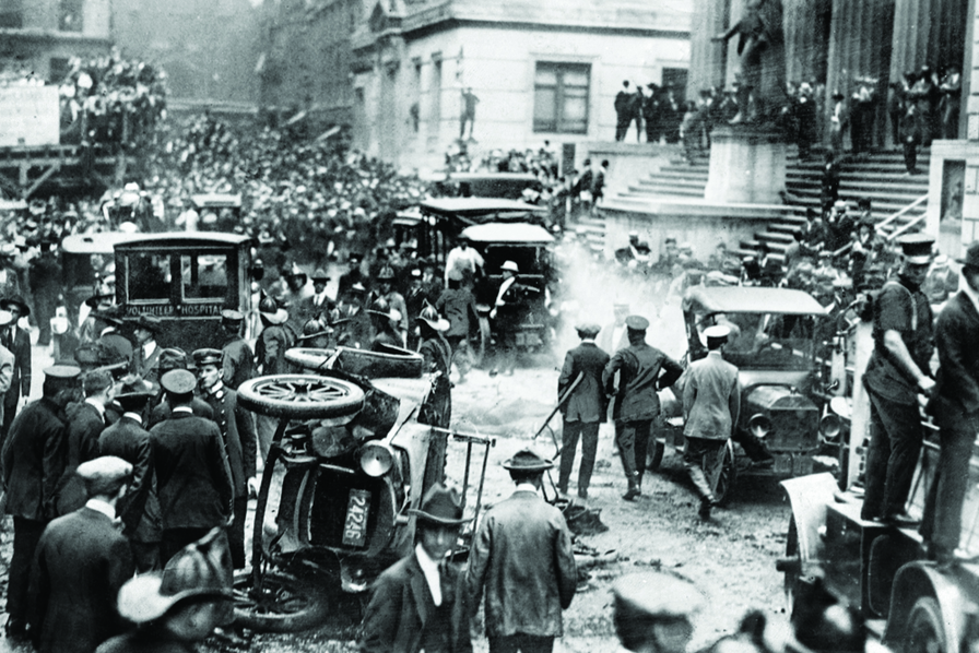 Terreur à Wall Street l&rsquo;attentat charrette pi&eacute;g&eacute;e 1920.
