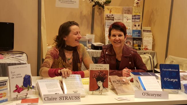 O'Scarine et Claire Strauss sur le Stand LC édition / Salons du livre de Paris