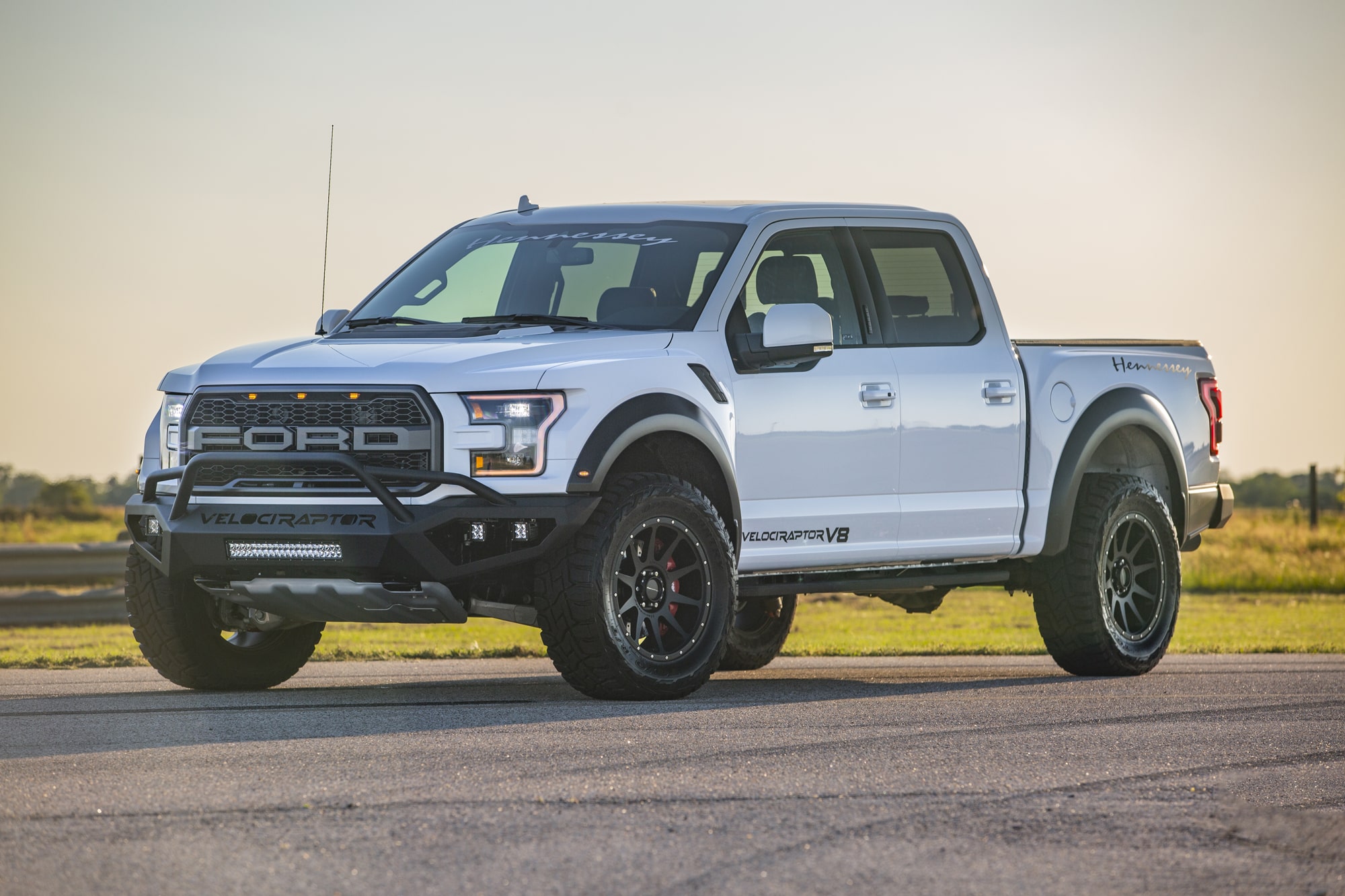 Hennessey Velociraptor V8 Conversion White 2019 Hennessey-Velociraptor-V8-White-Sunset_01-min