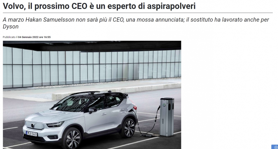 Zombautisme,  décès de Volvo, le CEO vient de Dyson