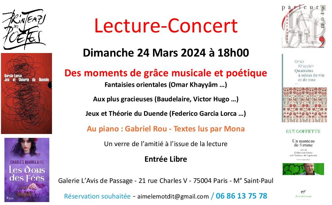 Lecture Concert Dimanche 24 Mars