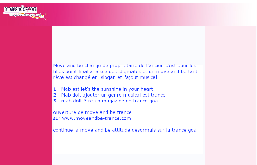 Move and Be Annonce son sucesseur musical