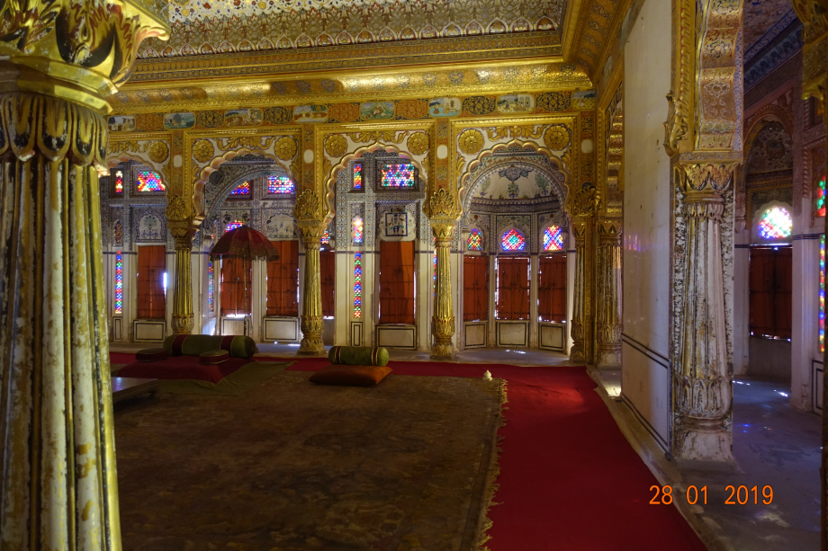 Une pièce de l'ancien palais du Maharadjah de Jodhpur, situé dans le fort de Mehrangarh.