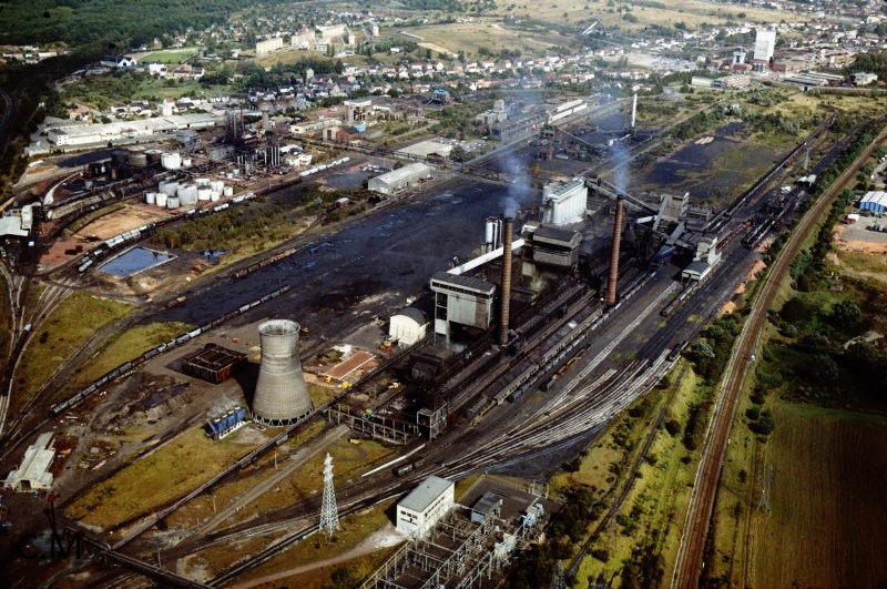 Vue aérienne de la cokerie de Marienau 1983