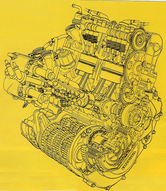moteur HONDA 750 NR à pistons ovales