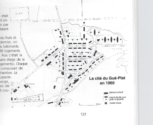 Plan de la Cité du Gué-Plat (d'après le livre de M-C Lefèvre)