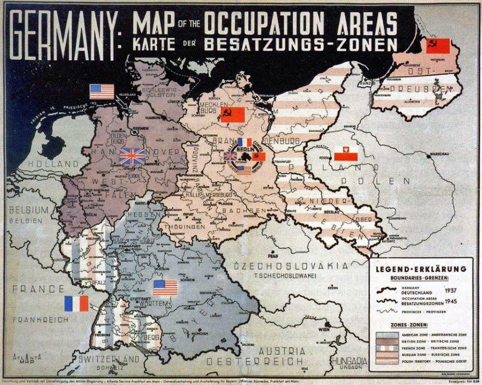 Carte des zones d'occupation