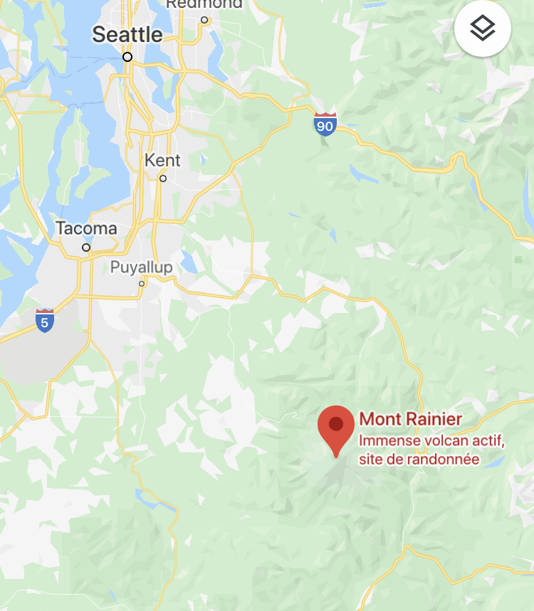 Mount Rainier National Park, c'est là, à 2h environ au Sud de Seattle
