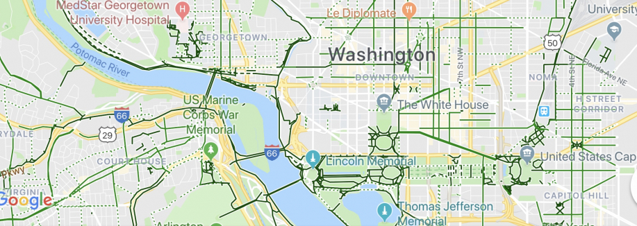 Petite carte de Washington et National Mall