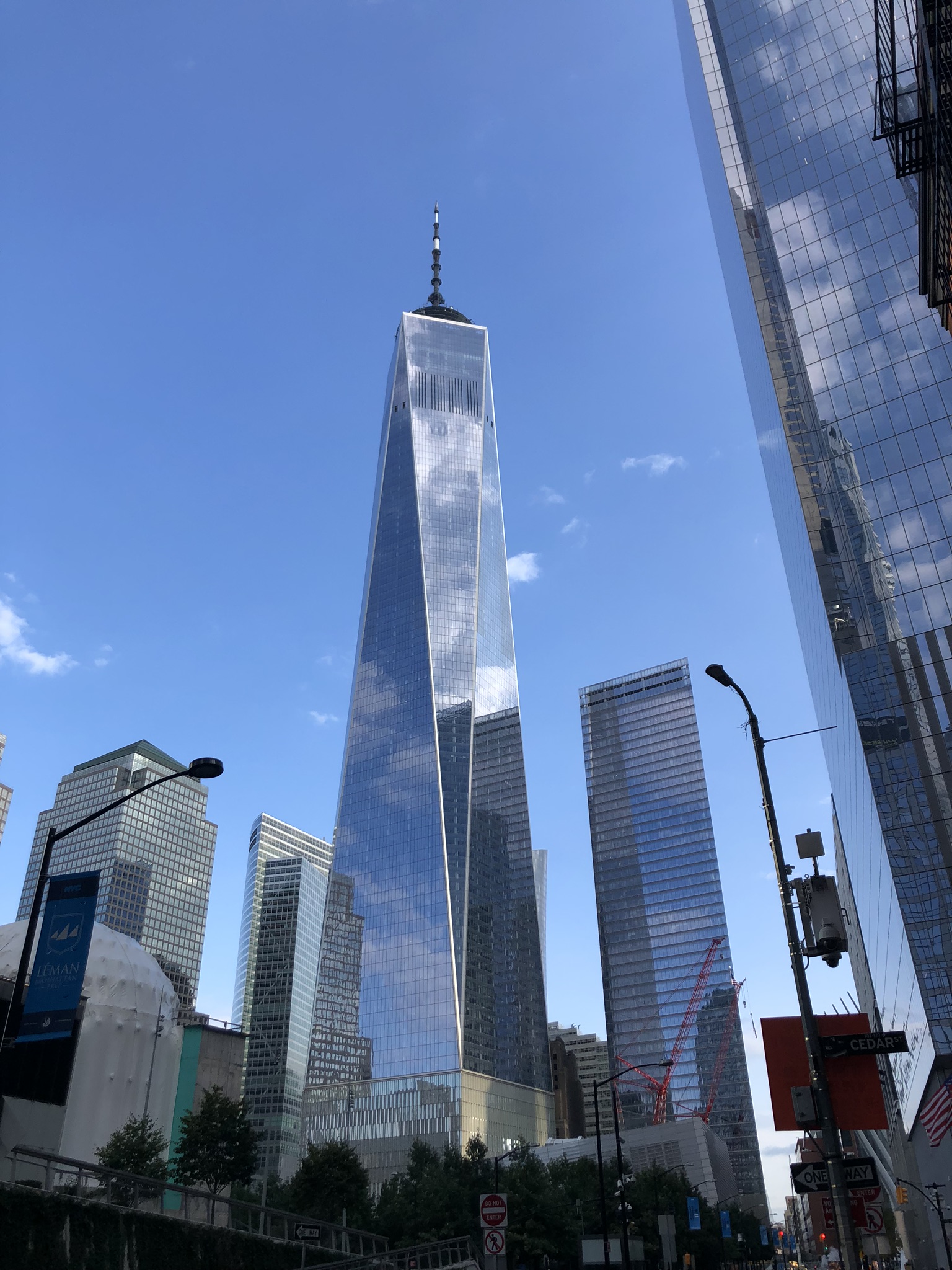 En sortant de l'hôtel, vue sur le World Trade Center