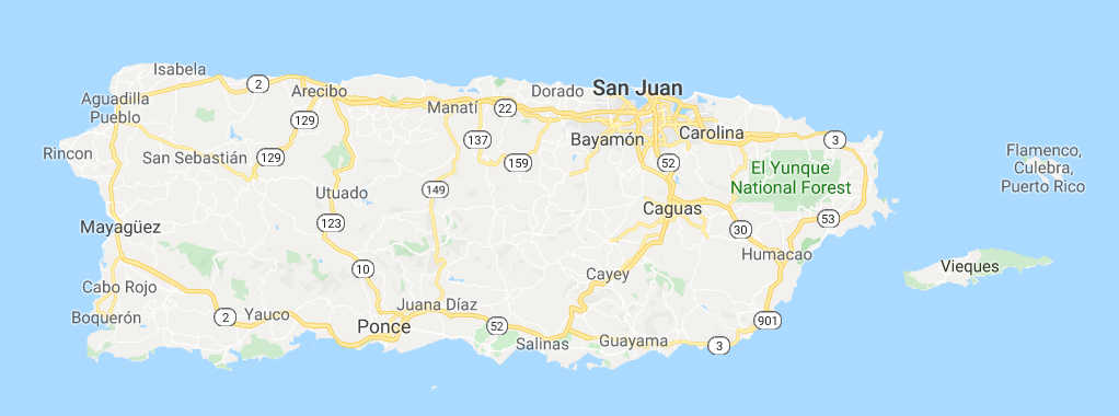 Au programme de ce WE : San Juan, El Yunque National Forest et la côte Est