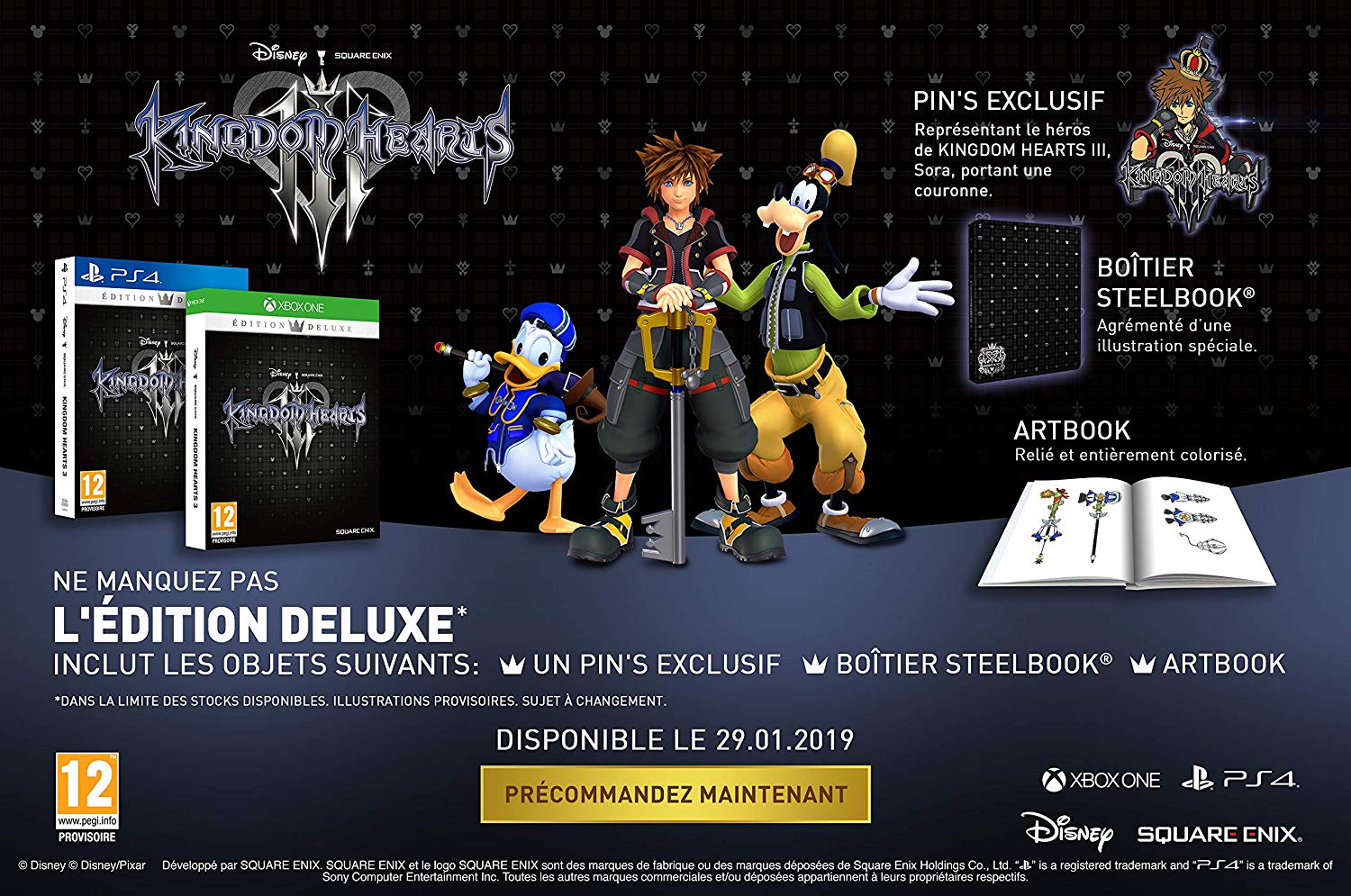kingdom hearts 3 deluxe edition comes with codes?