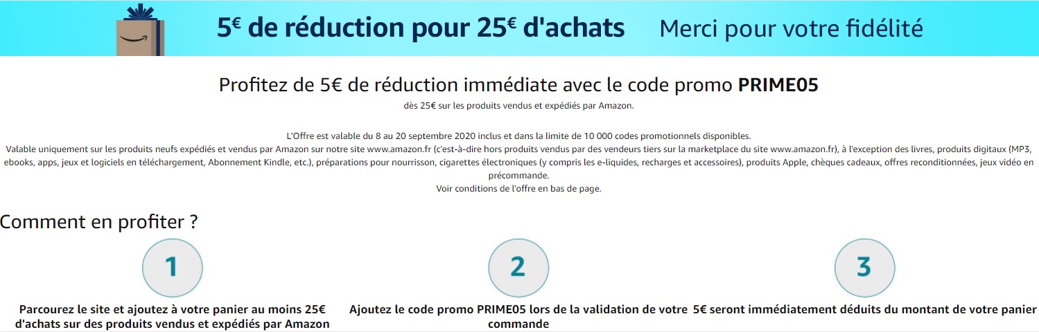 Bon Plan]  - 5 € de réduction pour 25 € d'achats ! TERMINEE