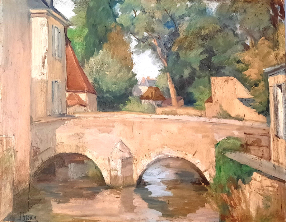 Le Pont des Frères...
Gouache de Mlle GIBOIN, apprentie vétérinaire chez le Dr BERTHELOT
Coll. Jeanne-Marie WISSOCQ
