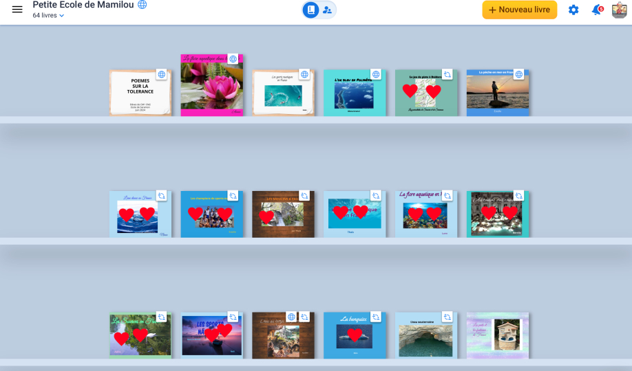 Notre  e-bibliothèque se remplit petit à petit.