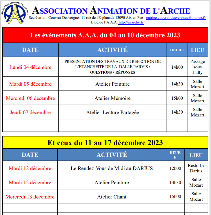 4-10 et11-17 décembre 2023