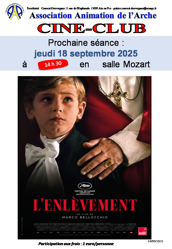 Affiche ciné-club du jeudi 18-09-2025 l\\\'enlèvement