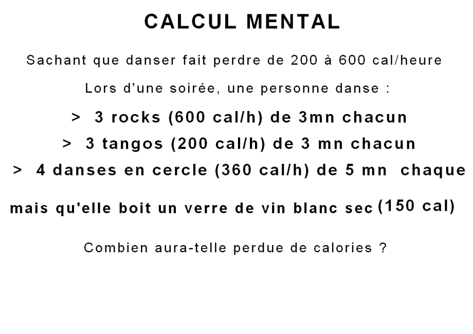 calcul mental danse