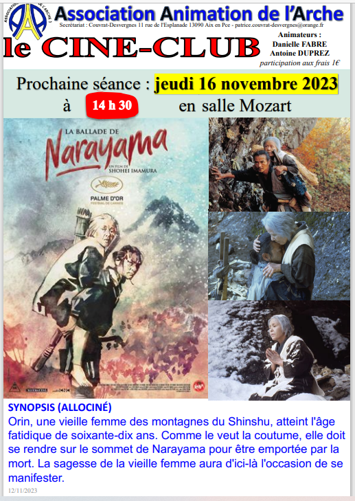 la ballade de Narayama 16-11-2023