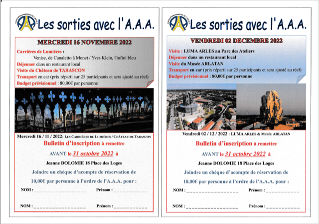 sorties les BAUX ET ARLES