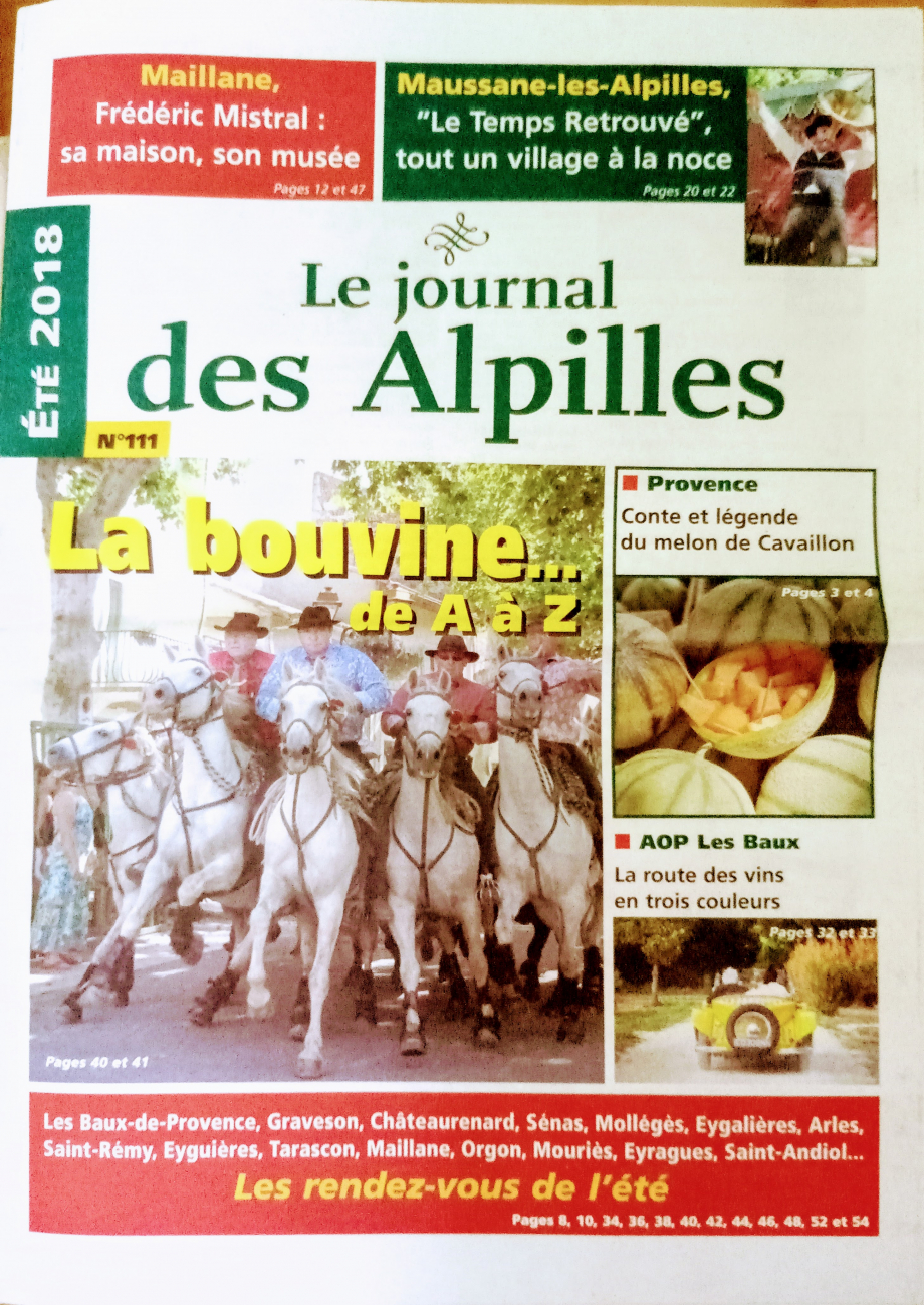 Le Journal des Alpilles Distribué entre autre à l'Office du Tourisme