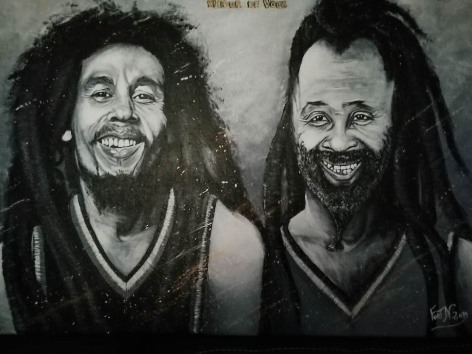 le voici avec son fan BOB MARLEY