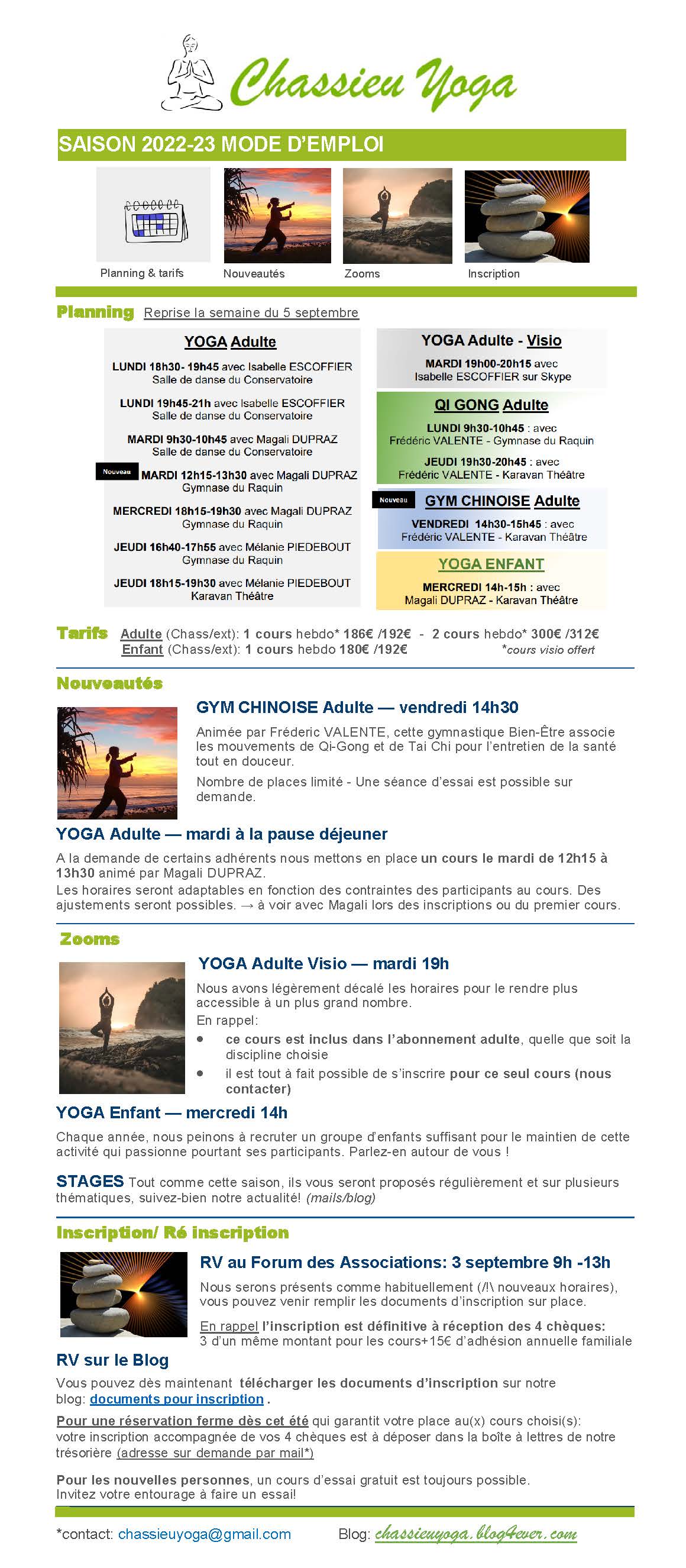 Chassieu Yoga - Mode d\\\'emploi Saison 22-23 BLOG