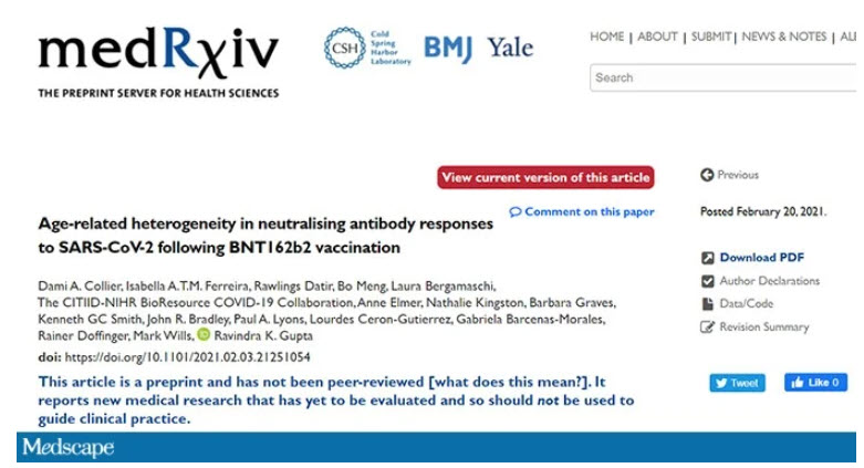 Age-related heterogeneity in Ab response