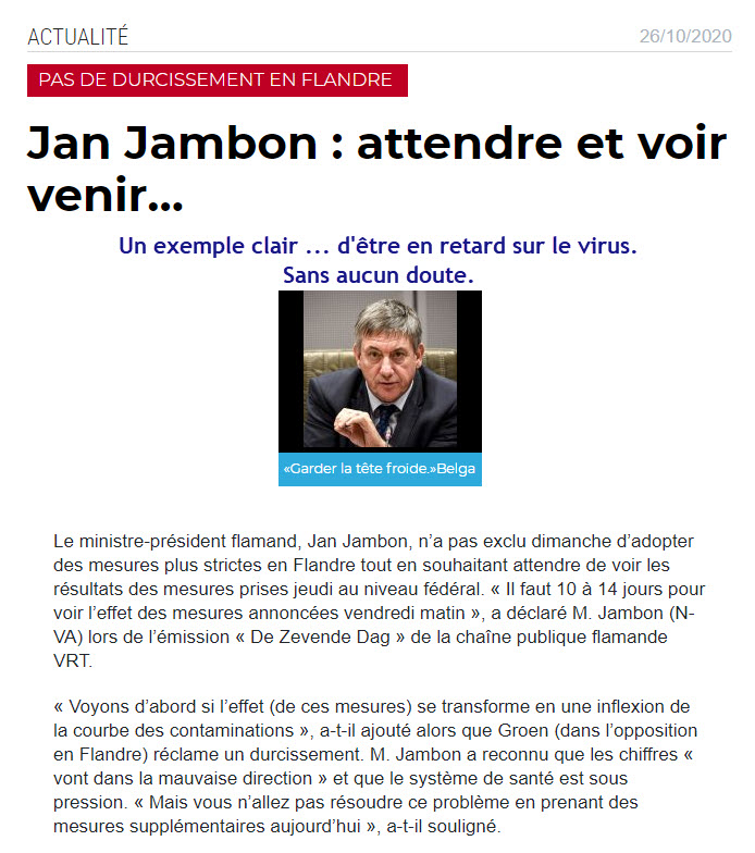 Jan Jambon - en retard - 26 oct