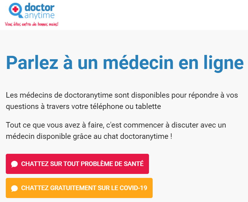 Parlez avec un médecin en ligne (€)