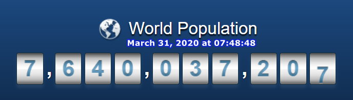 World Population - 31 March at 07h48m48s