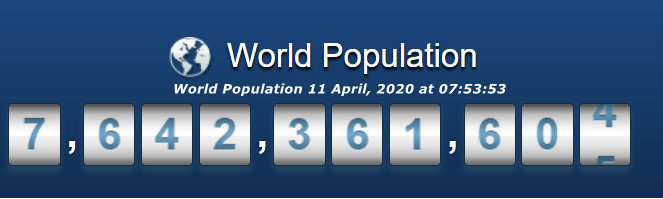World Population April 11, 2020 at 07h53m53s