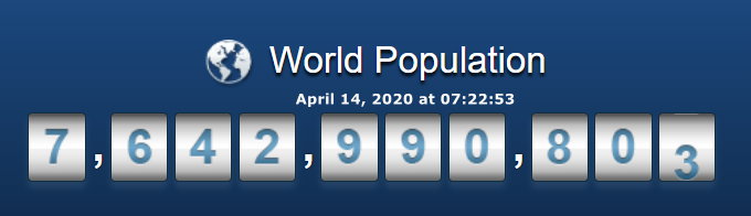 World Population - April 14, 2020 at 07h22m53s