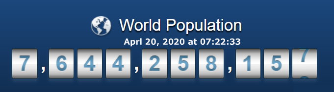 World Population April 20, 2020 at 07h22m33s