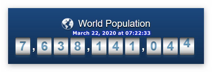 World Population - March 22, 2020 at 07h22m33s