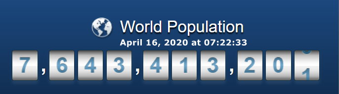 Wprld Population - April 16, 2020 at 07h22m33s