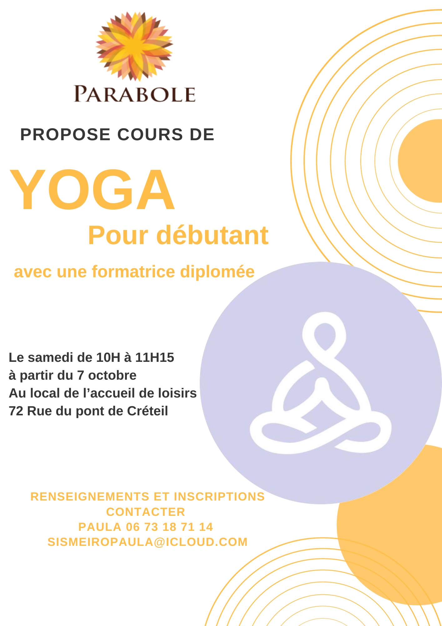 Flyer Yoga bon num tel