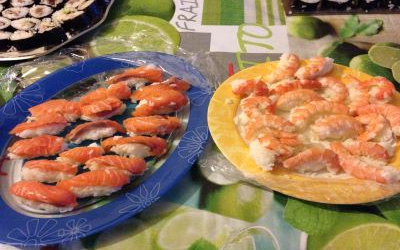 suschis saumon et crevettes