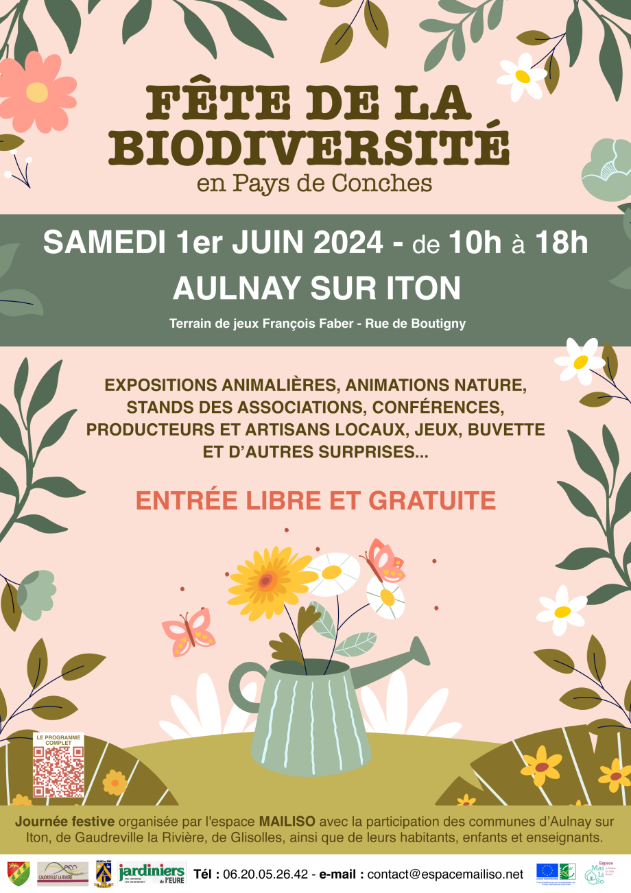 Affiche fête de la biodiversité samedi 1 juin 2024