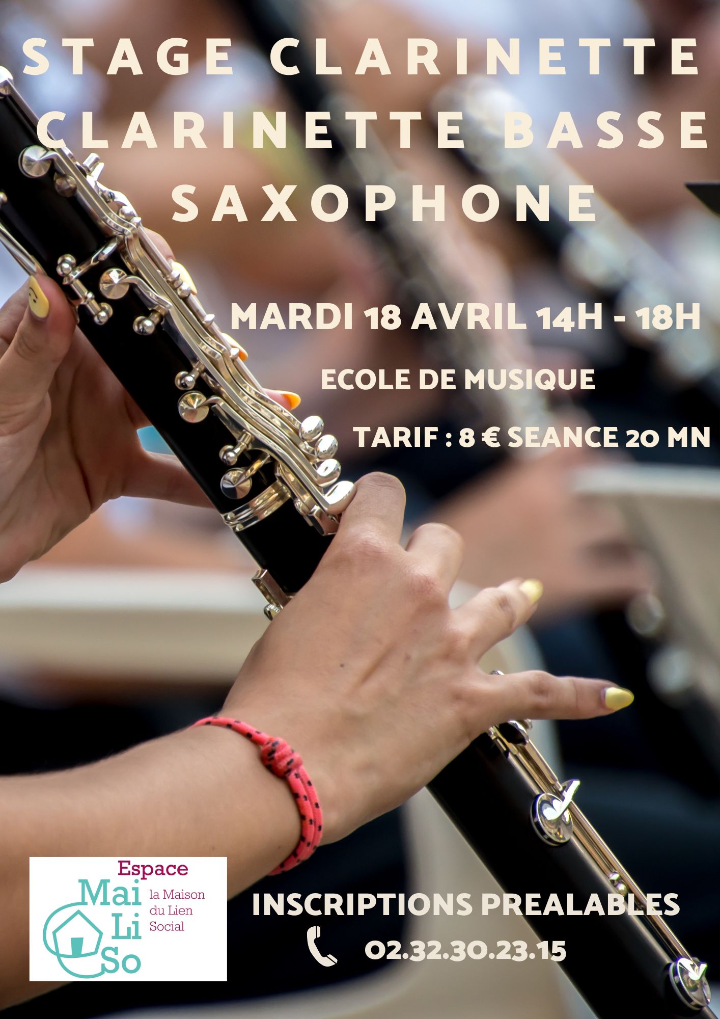 Stage clarinette mardi 18 avril 2023 espace mailiso