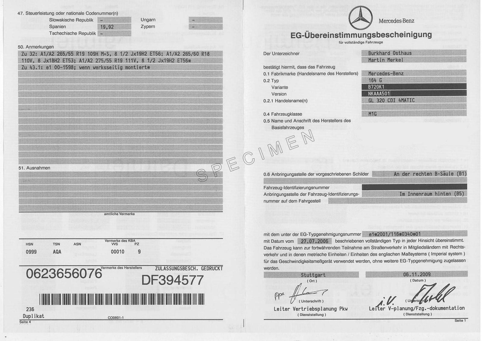 Certificat de Conformité Mercedes Gratuit  au 03 89 57 55 39 ou par mail info@moncoc.fr