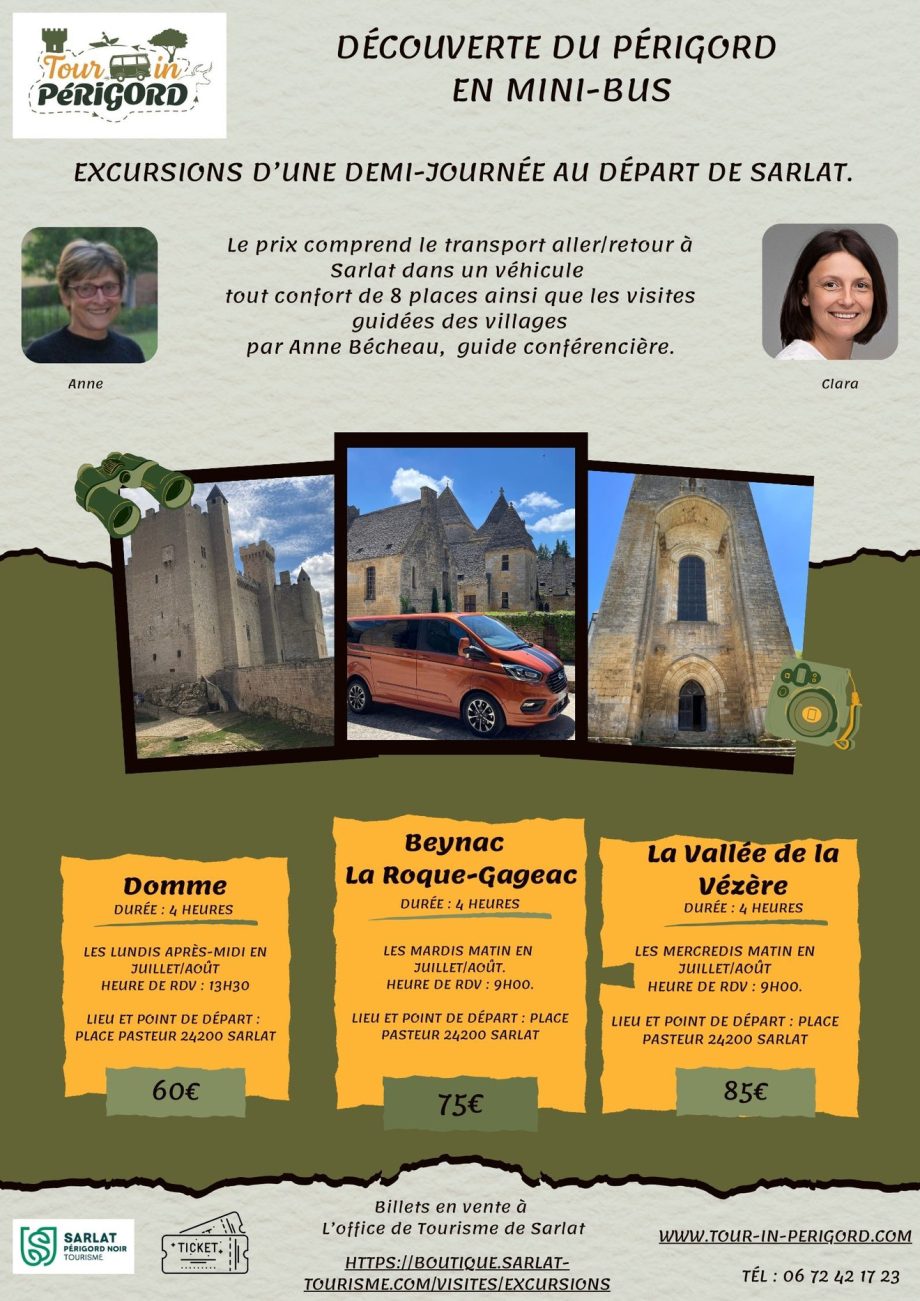 Tour in Perigord Excursions en mini-bus