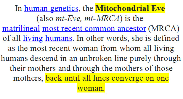 Mitochondrial Eve